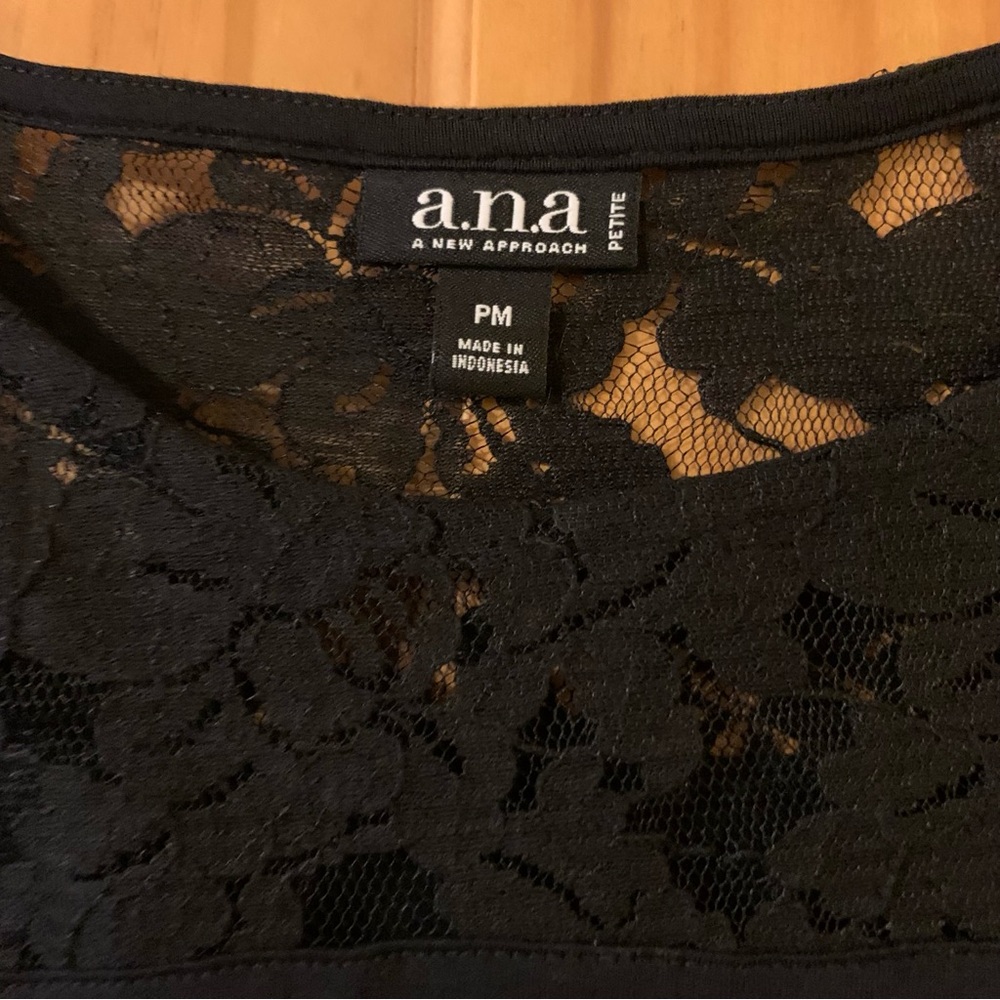 a.n.a Black Top with Lace Detail